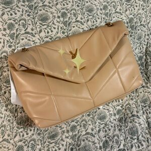 Elegant Quilted Tan Shoulder Bag